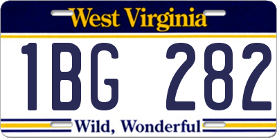 WV license plate 1BG282