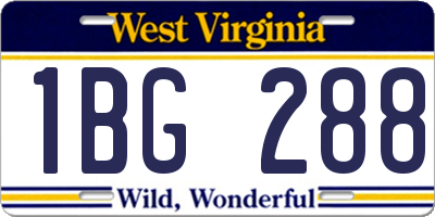 WV license plate 1BG288