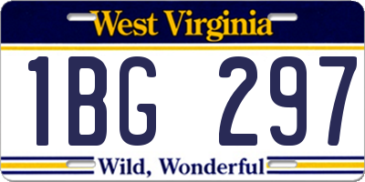 WV license plate 1BG297