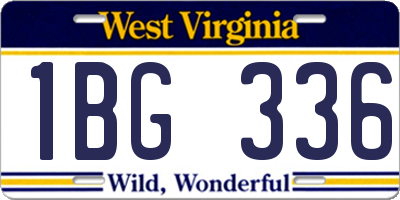 WV license plate 1BG336