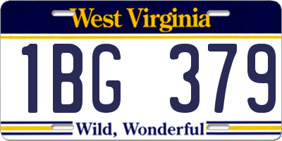 WV license plate 1BG379