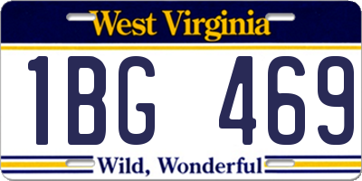 WV license plate 1BG469