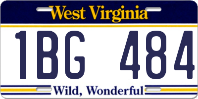 WV license plate 1BG484