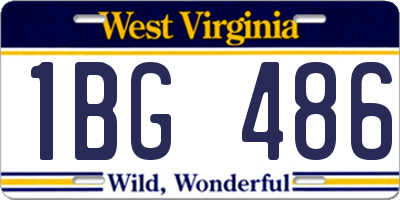 WV license plate 1BG486