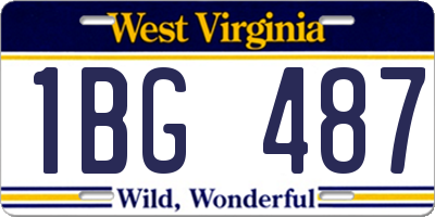 WV license plate 1BG487