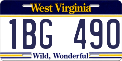 WV license plate 1BG490