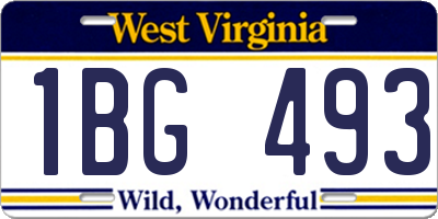WV license plate 1BG493