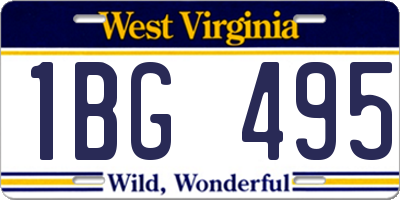 WV license plate 1BG495