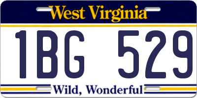WV license plate 1BG529