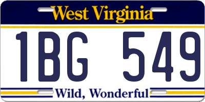 WV license plate 1BG549