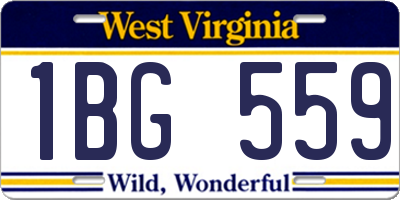 WV license plate 1BG559