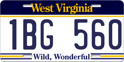 WV license plate 1BG560
