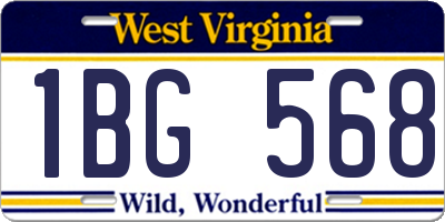 WV license plate 1BG568