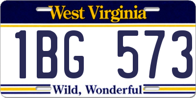WV license plate 1BG573