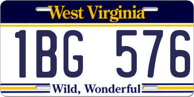 WV license plate 1BG576
