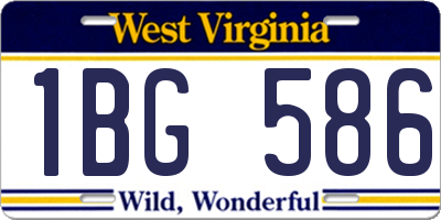 WV license plate 1BG586