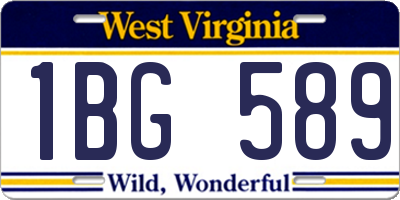 WV license plate 1BG589