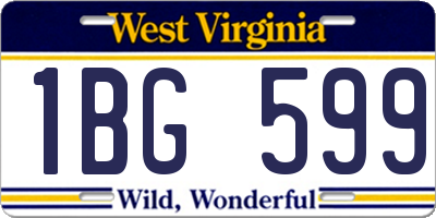 WV license plate 1BG599