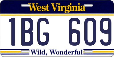 WV license plate 1BG609