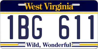 WV license plate 1BG611