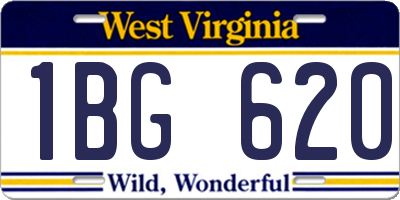 WV license plate 1BG620