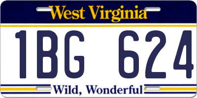 WV license plate 1BG624