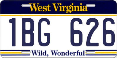 WV license plate 1BG626