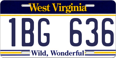 WV license plate 1BG636