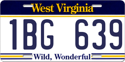 WV license plate 1BG639
