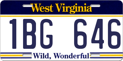 WV license plate 1BG646