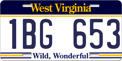 WV license plate 1BG653