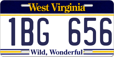 WV license plate 1BG656