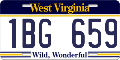 WV license plate 1BG659