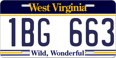 WV license plate 1BG663