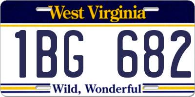 WV license plate 1BG682
