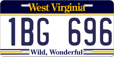 WV license plate 1BG696