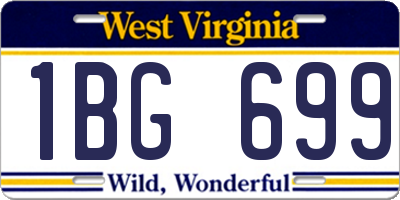 WV license plate 1BG699