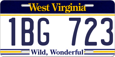 WV license plate 1BG723