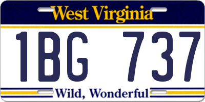 WV license plate 1BG737