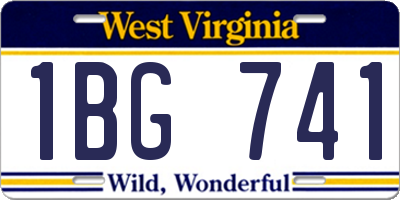 WV license plate 1BG741