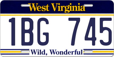 WV license plate 1BG745