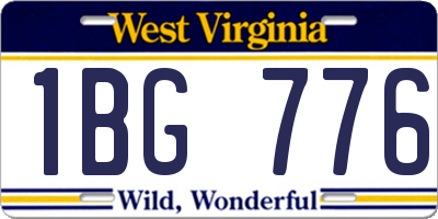WV license plate 1BG776