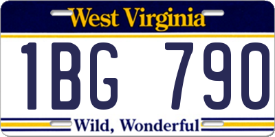WV license plate 1BG790