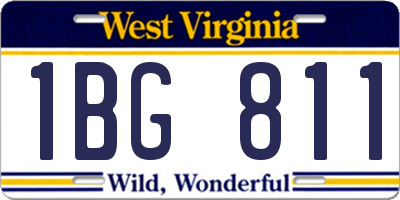 WV license plate 1BG811