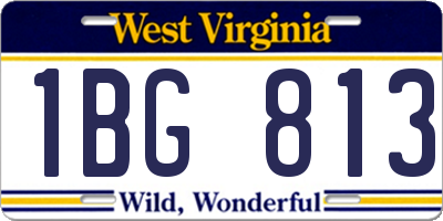 WV license plate 1BG813