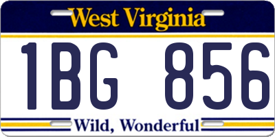 WV license plate 1BG856