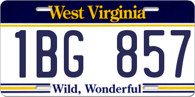 WV license plate 1BG857