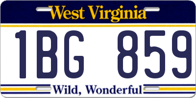 WV license plate 1BG859