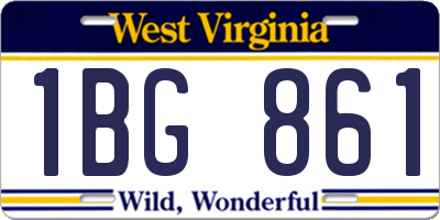 WV license plate 1BG861