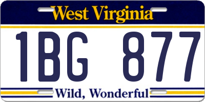 WV license plate 1BG877